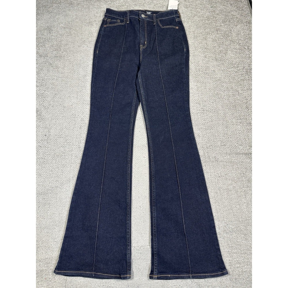 Old Navy Jeans Womens 6 28 X 32 Higher High Rise Flare Slimming Pockets Seam
